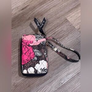 Vera Bradley All in One ID Wristlet in Mocha Rouge (Retired Pattern)